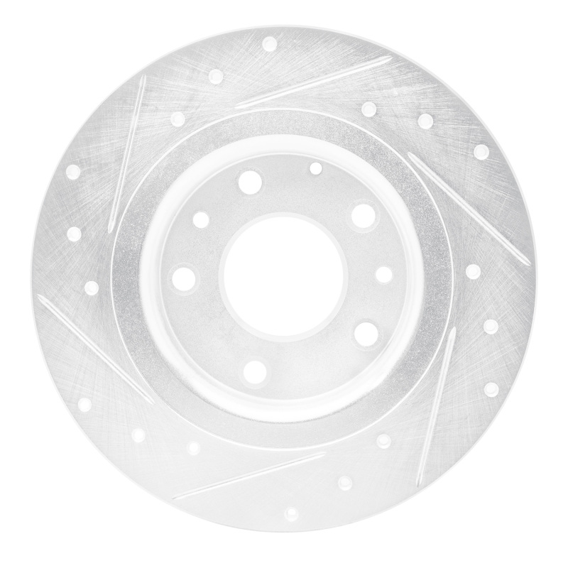 Mazda CX-3 Brake Rotor (1) - Rear Right - R1 Concepts - Drilled & Slotted - Silver - `16-`18